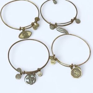 Alex and Ani Gold-Tone Charm Bangle Bracelet Set of 4